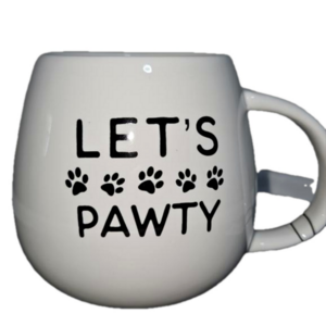 Let's Pawty Ceramic Mug 14 oz NWT